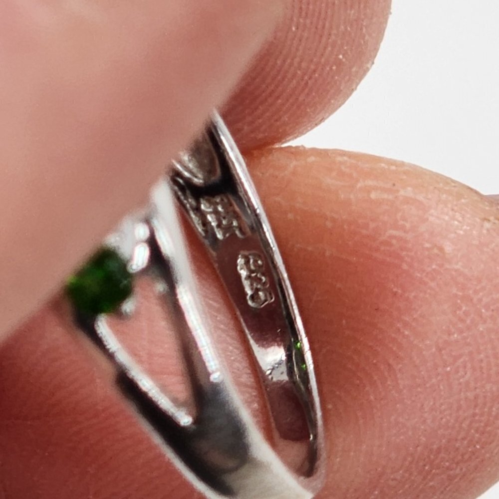 Russian Chrome Diopside 925‎ Sterling Silver Ring - Picture 5 of 6